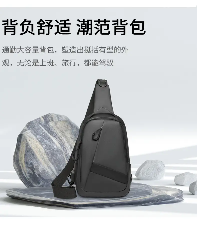 New Arrival Casual Crossbody Bag for Men Blue Black Large Capacity — feature 18