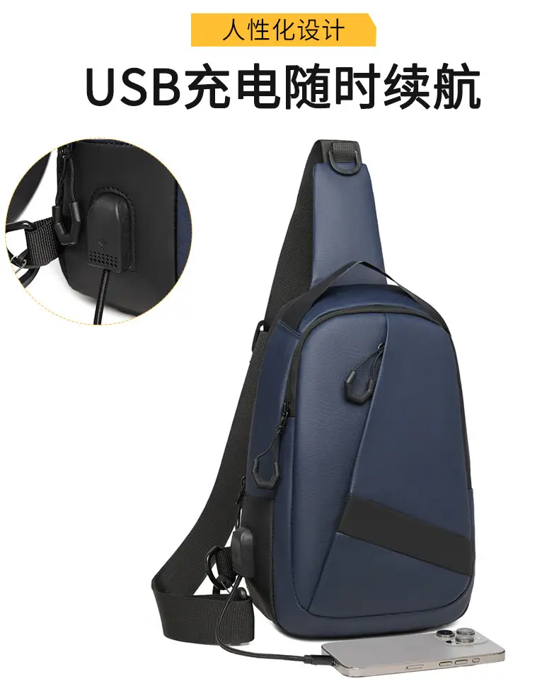 New Arrival Casual Crossbody Bag for Men Blue Black Large Capacity — feature 8