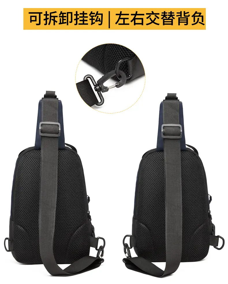 New Arrival Casual Crossbody Bag for Men Blue Black Large Capacity — feature 9