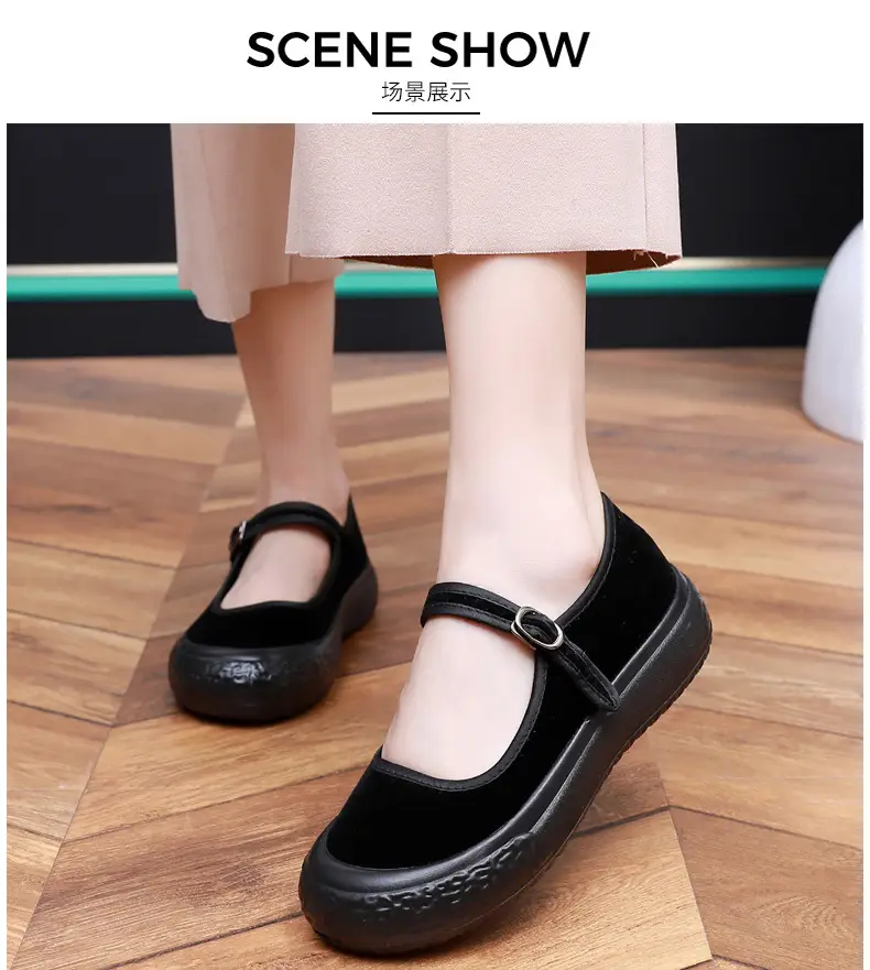Old Beijing Cloth Shoes for Women in Winter, Fleece-Lined Warm Work Shoes, Soft-Soled Cotton Shoes, Hotel Work Shoes That Will Not Tire Your Feet after Standing for a Long Time — feature 12
