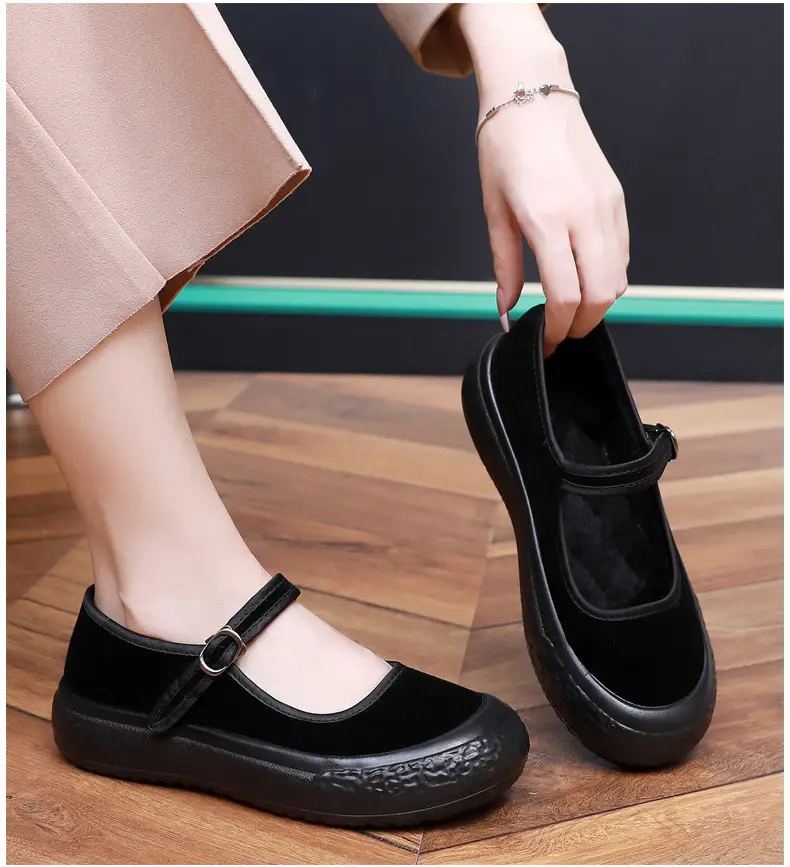 Old Beijing Cloth Shoes for Women in Winter, Fleece-Lined Warm Work Shoes, Soft-Soled Cotton Shoes, Hotel Work Shoes That Will Not Tire Your Feet after Standing for a Long Time — feature 14