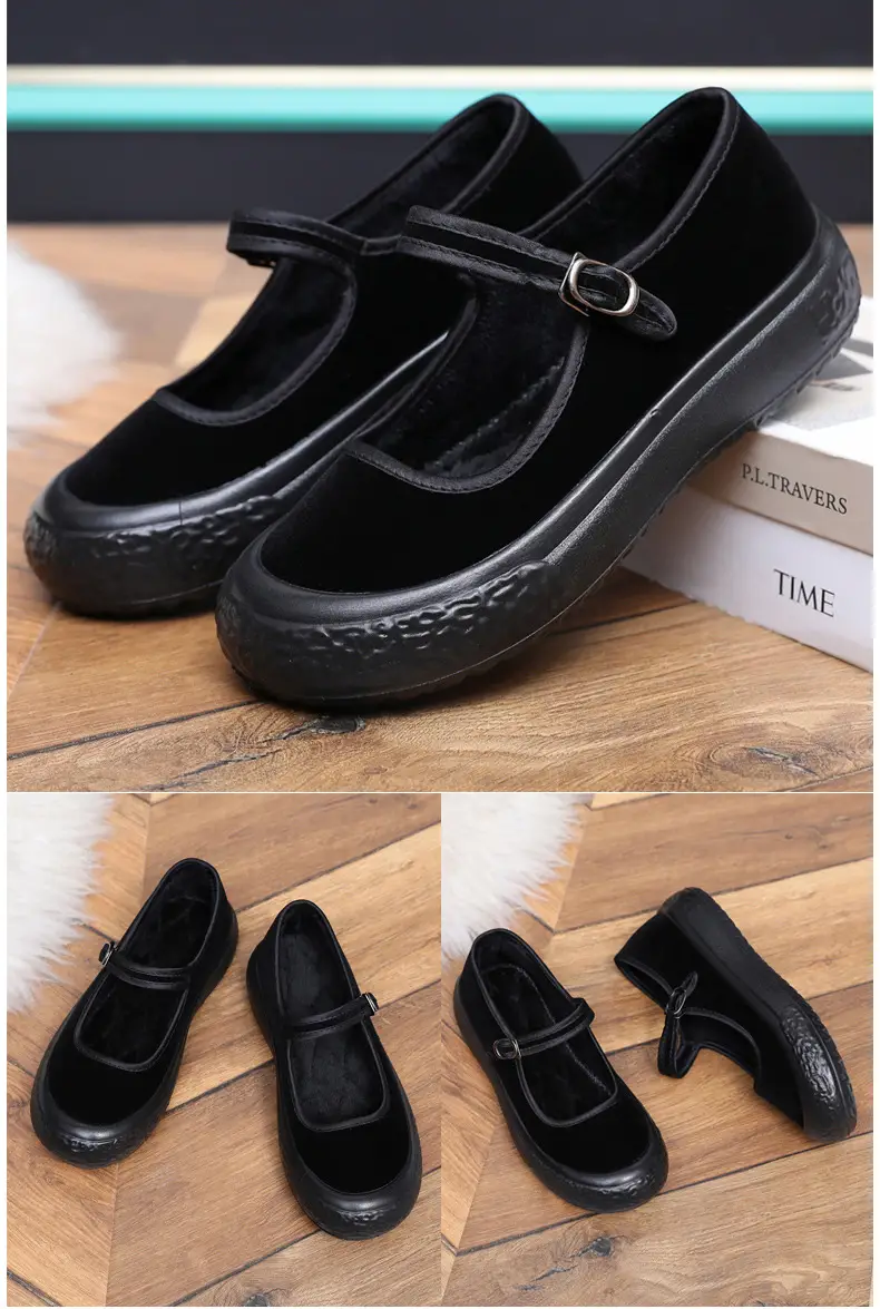 Old Beijing Cloth Shoes for Women in Winter, Fleece-Lined Warm Work Shoes, Soft-Soled Cotton Shoes, Hotel Work Shoes That Will Not Tire Your Feet after Standing for a Long Time — feature 18