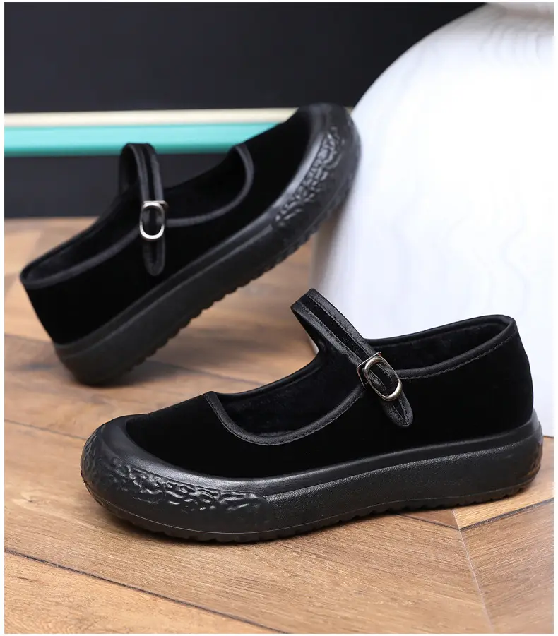 Old Beijing Cloth Shoes for Women in Winter, Fleece-Lined Warm Work Shoes, Soft-Soled Cotton Shoes, Hotel Work Shoes That Will Not Tire Your Feet after Standing for a Long Time — feature 21