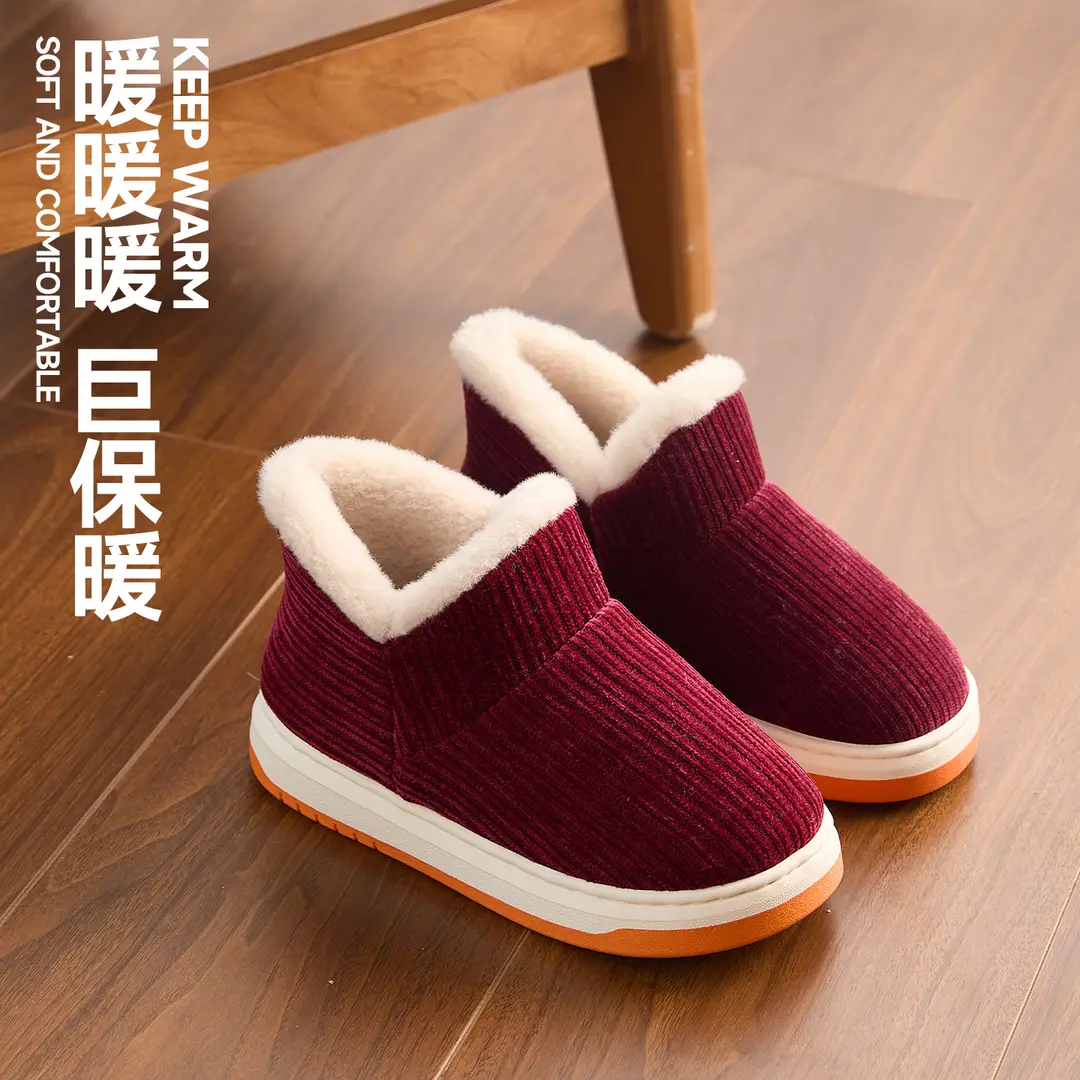 Qidan Shoe Factory Elderly Cotton Slippers Women's Autumn and Winter Indoor Home Fleece-Lined Warm Thick-Soled Non-Slip Bag Heel Cotton Shoes - Image 6