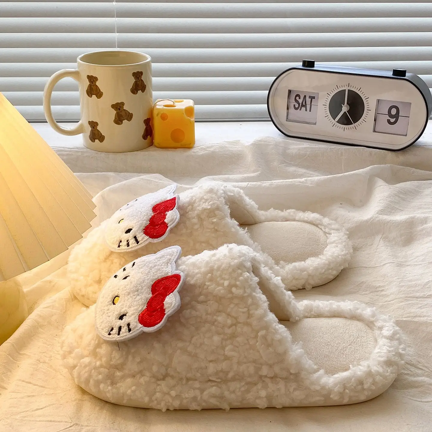 Cartoon Cat Cotton Slippers for Women Warm Indoor Wear