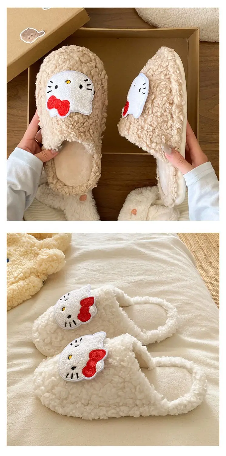 Cartoon Cat Cotton Slippers for Women Warm Indoor Wear — feature 16