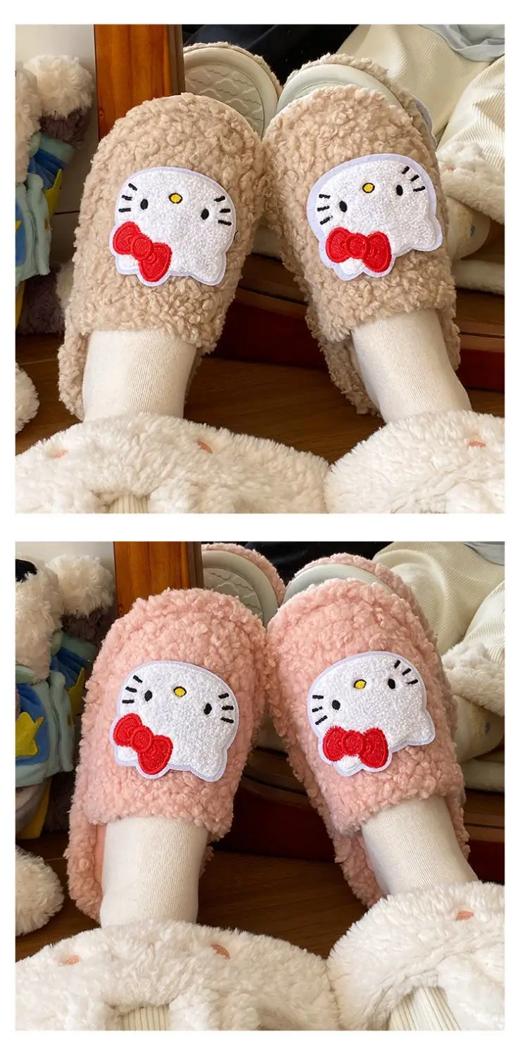 Cartoon Cat Cotton Slippers for Women Warm Indoor Wear — feature 17