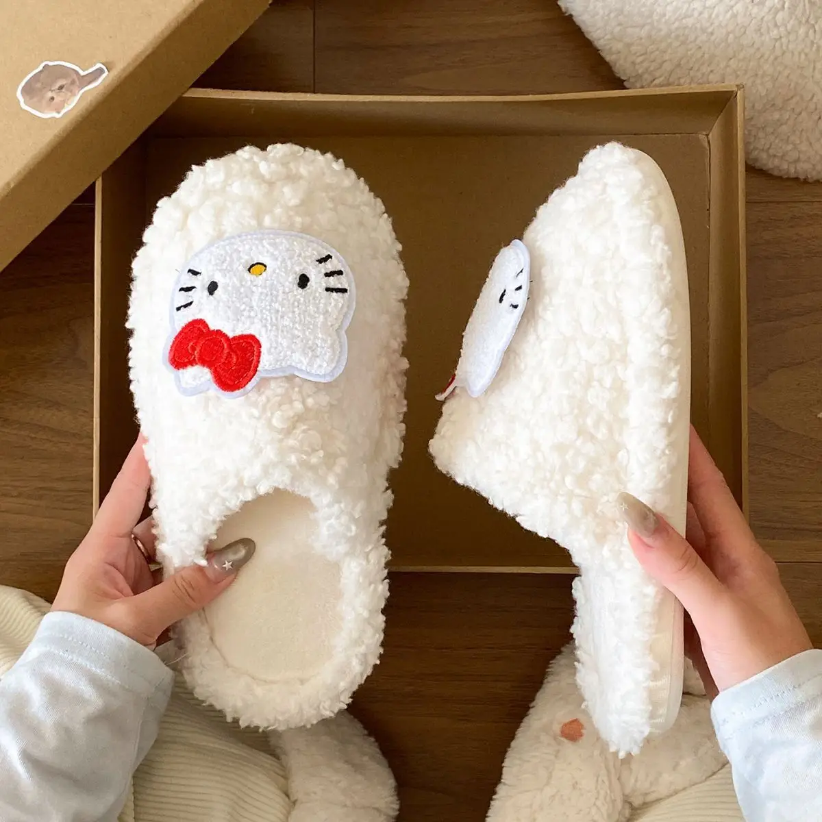 Cartoon Cat Cotton Slippers for Women Warm Indoor Wear — feature 21