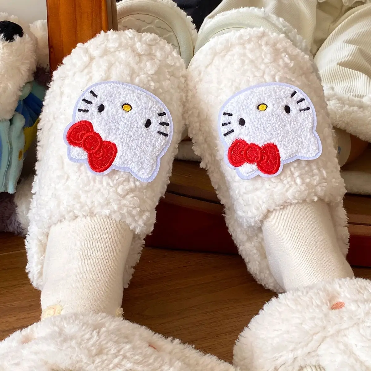 Cartoon Cat Cotton Slippers for Women Warm Indoor Wear — feature 22