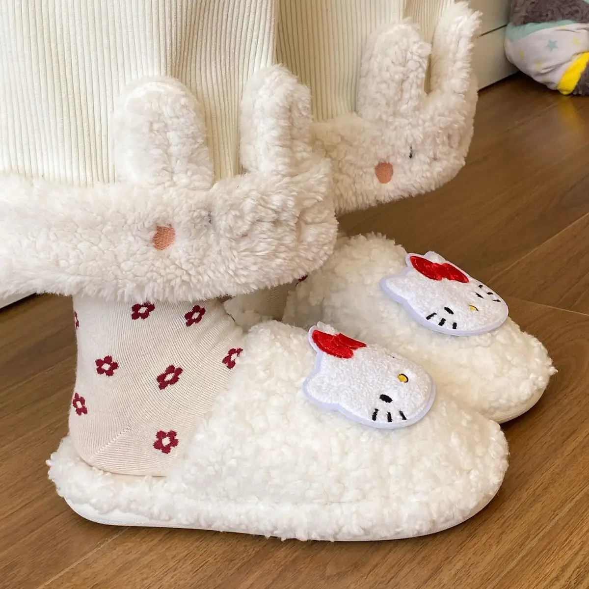 Cartoon Cat Cotton Slippers for Women Warm Indoor Wear — feature 24
