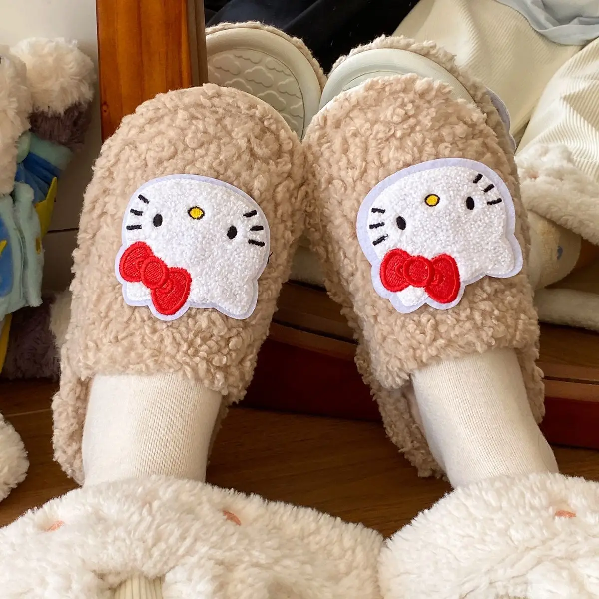 Cartoon Cat Cotton Slippers for Women Warm Indoor Wear — feature 27