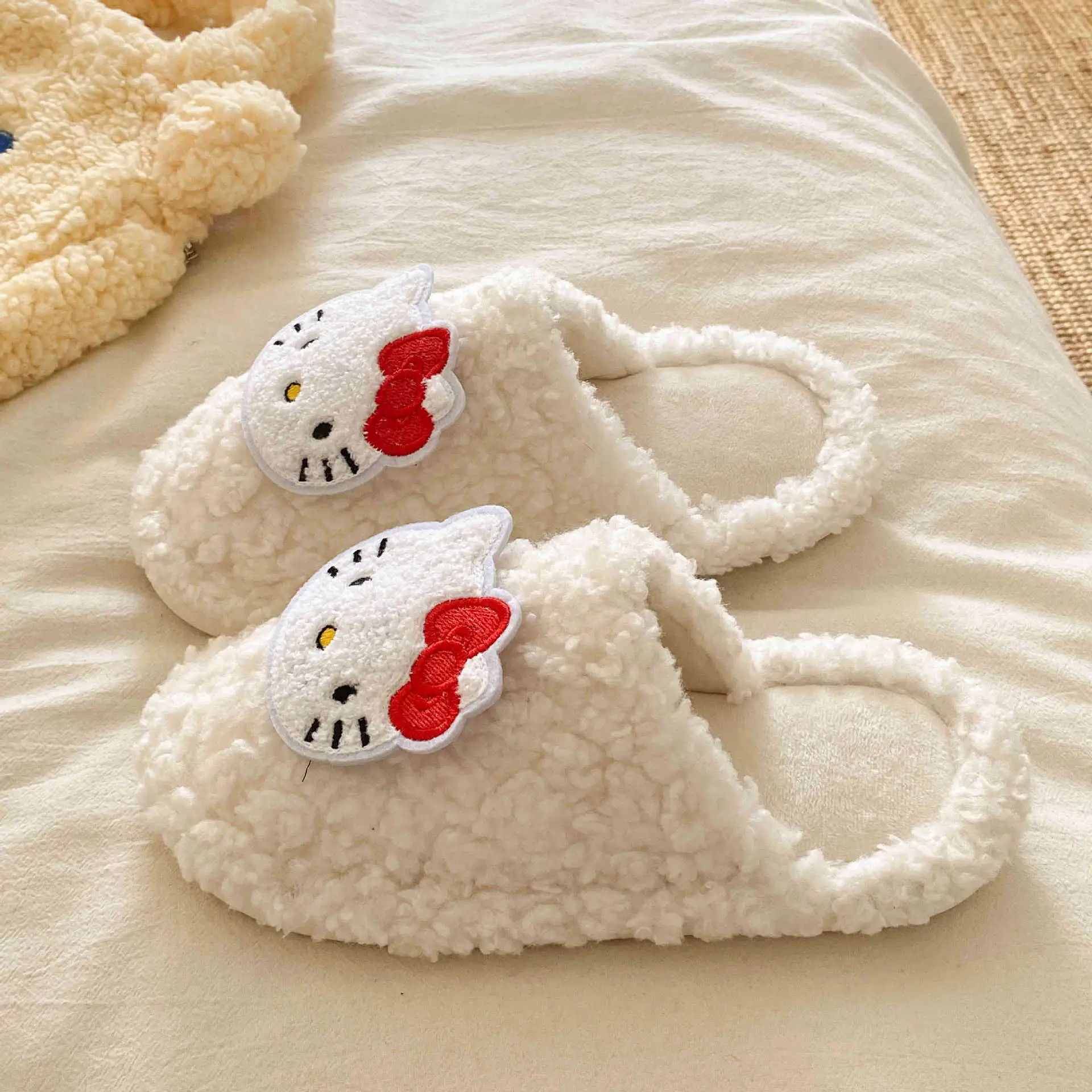 Cartoon Cat Cotton Slippers for Women Warm Indoor Wear