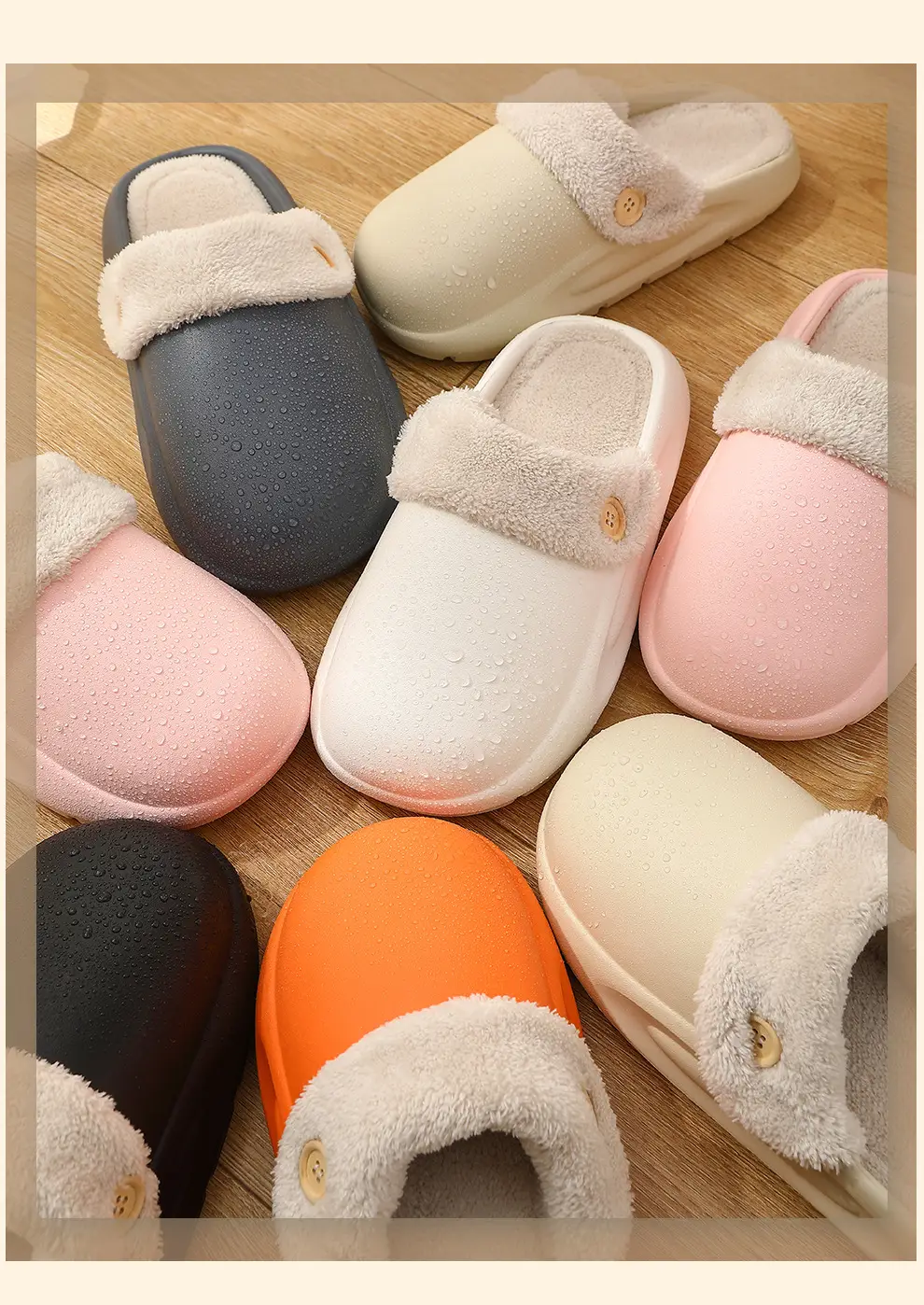 Eva Waterproof Cotton Slippers for Women in Winter, Detachable Plush Warm Men's Home Indoor Non-Slip Cotton Slippers for Men Wholesale — feature 12