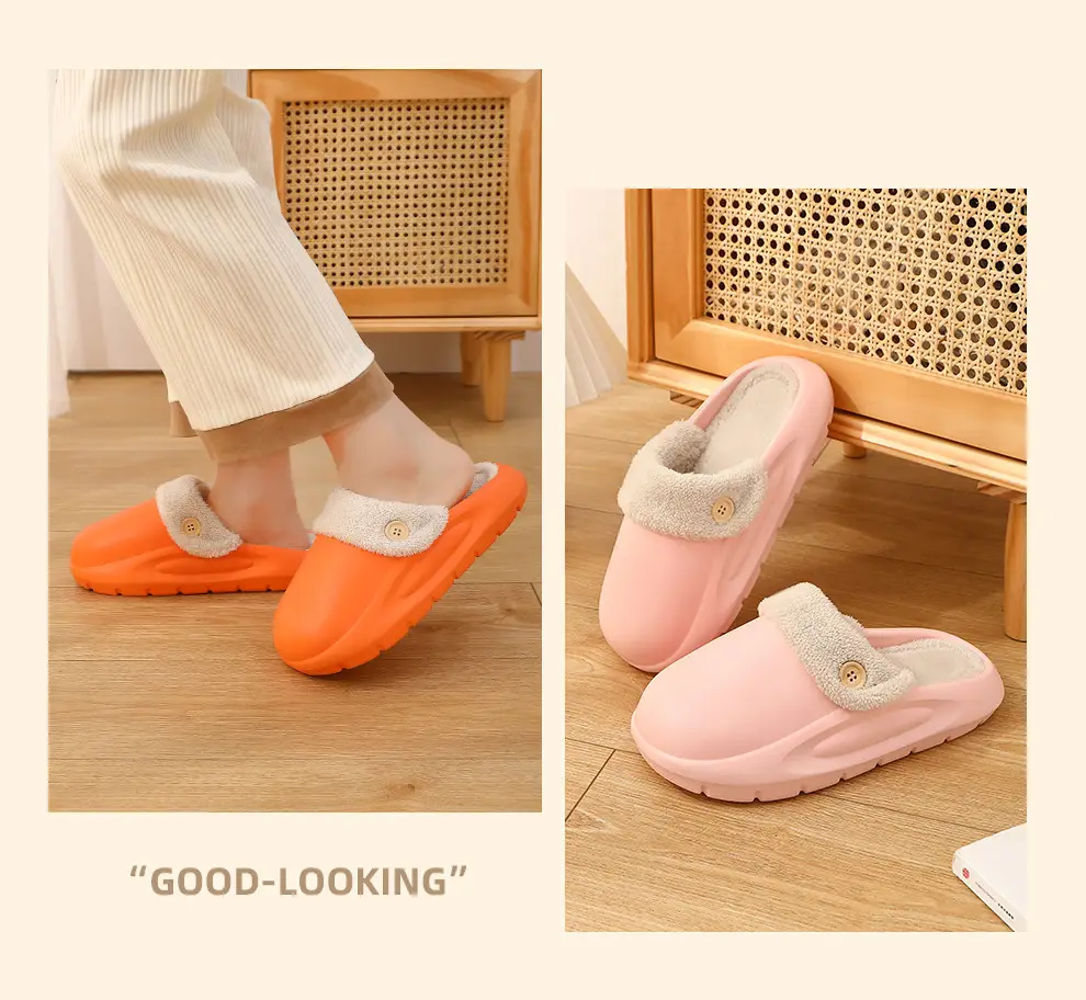 Eva Waterproof Cotton Slippers for Women in Winter, Detachable Plush Warm Men's Home Indoor Non-Slip Cotton Slippers for Men Wholesale — feature 9