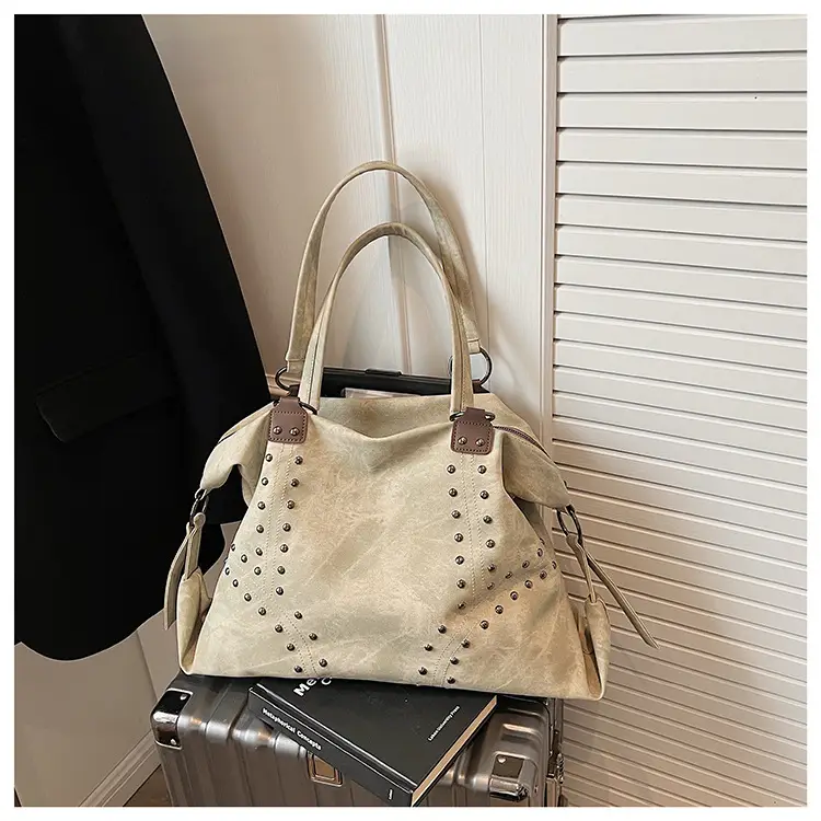 Women Rivet Bag Large Capacity Satchel Commuter Tote — feature 24