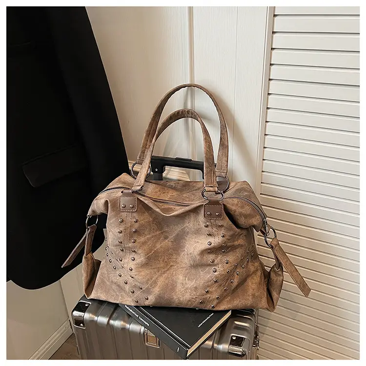 Women Rivet Bag Large Capacity Satchel Commuter Tote — feature 25