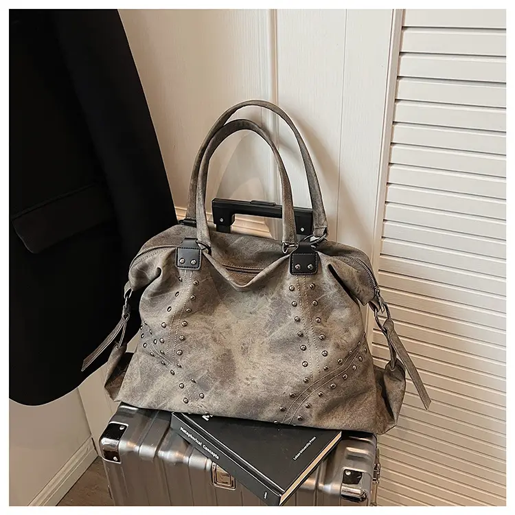 Women Rivet Bag Large Capacity Satchel Commuter Tote — feature 26