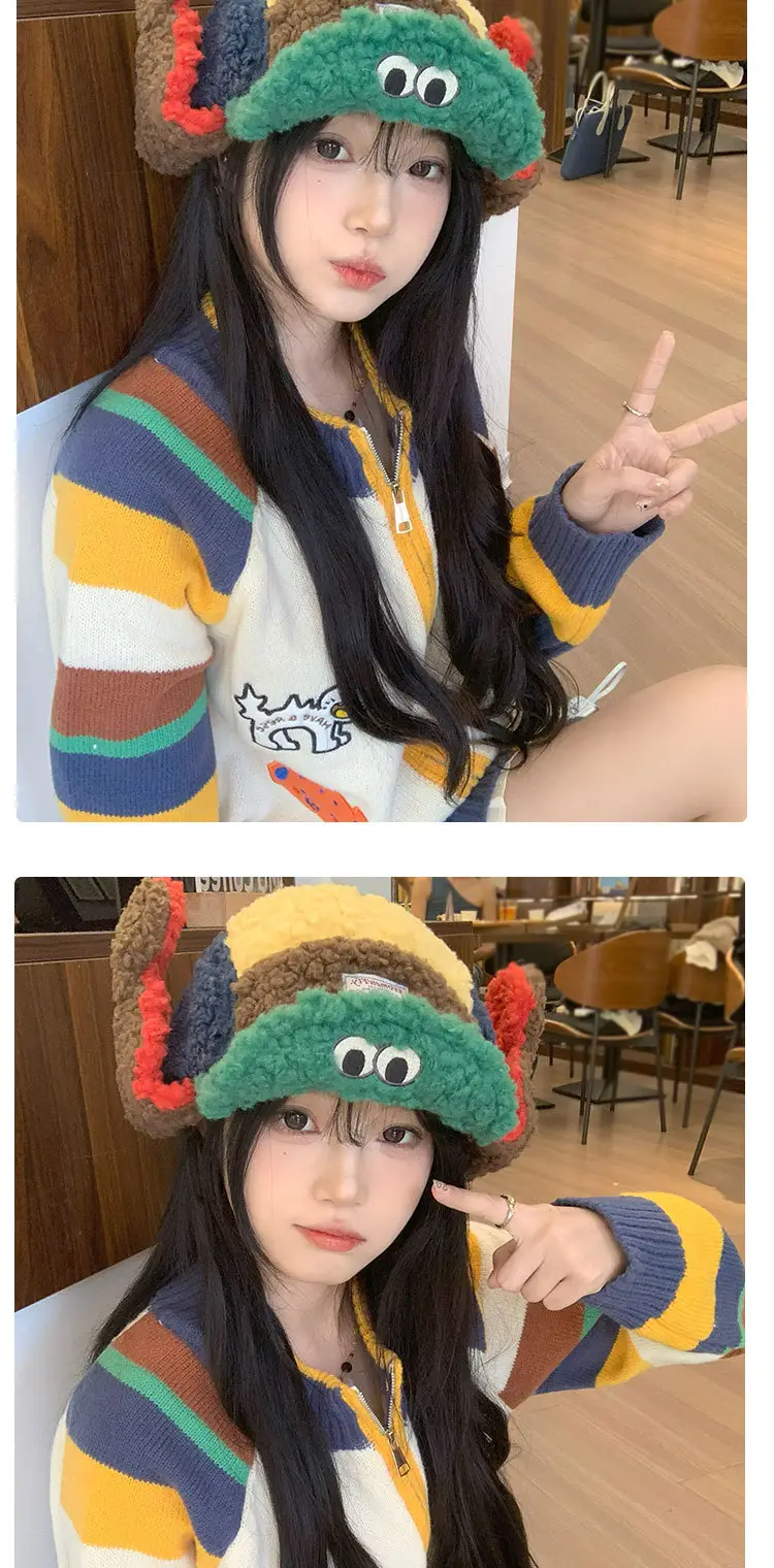 Japanese Retro Warm Baseball Cap for Women Winter Hat — feature 10