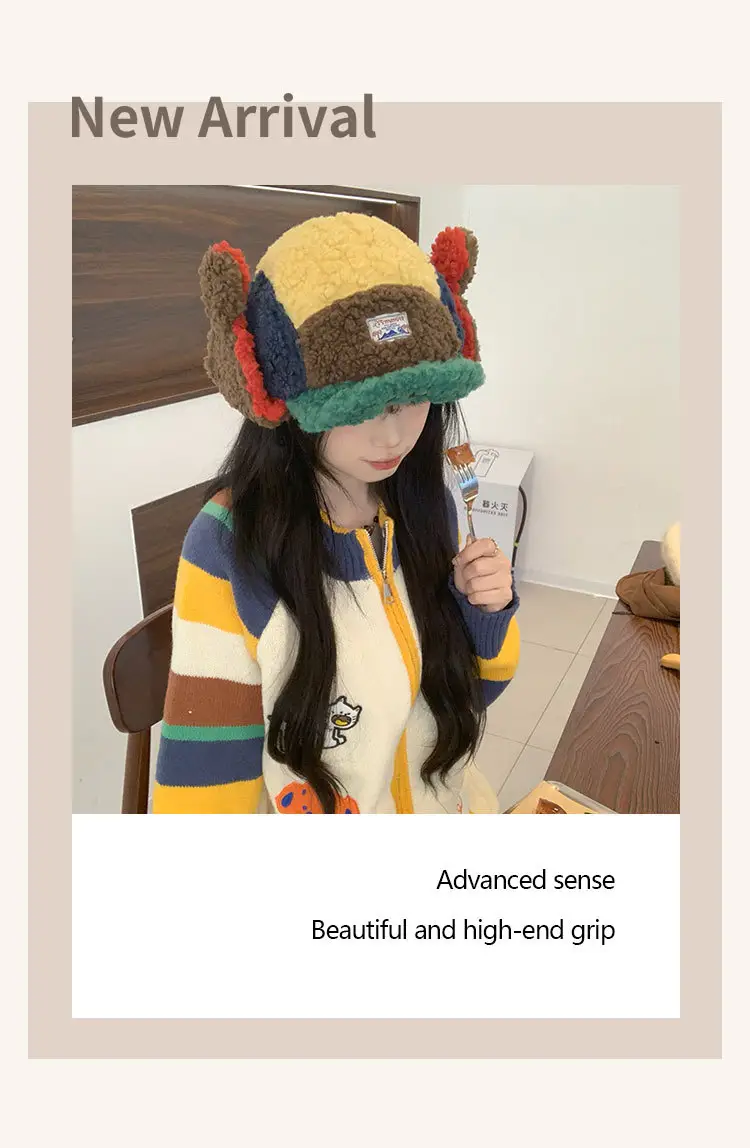 Japanese Retro Warm Baseball Cap for Women Winter Hat — feature 3