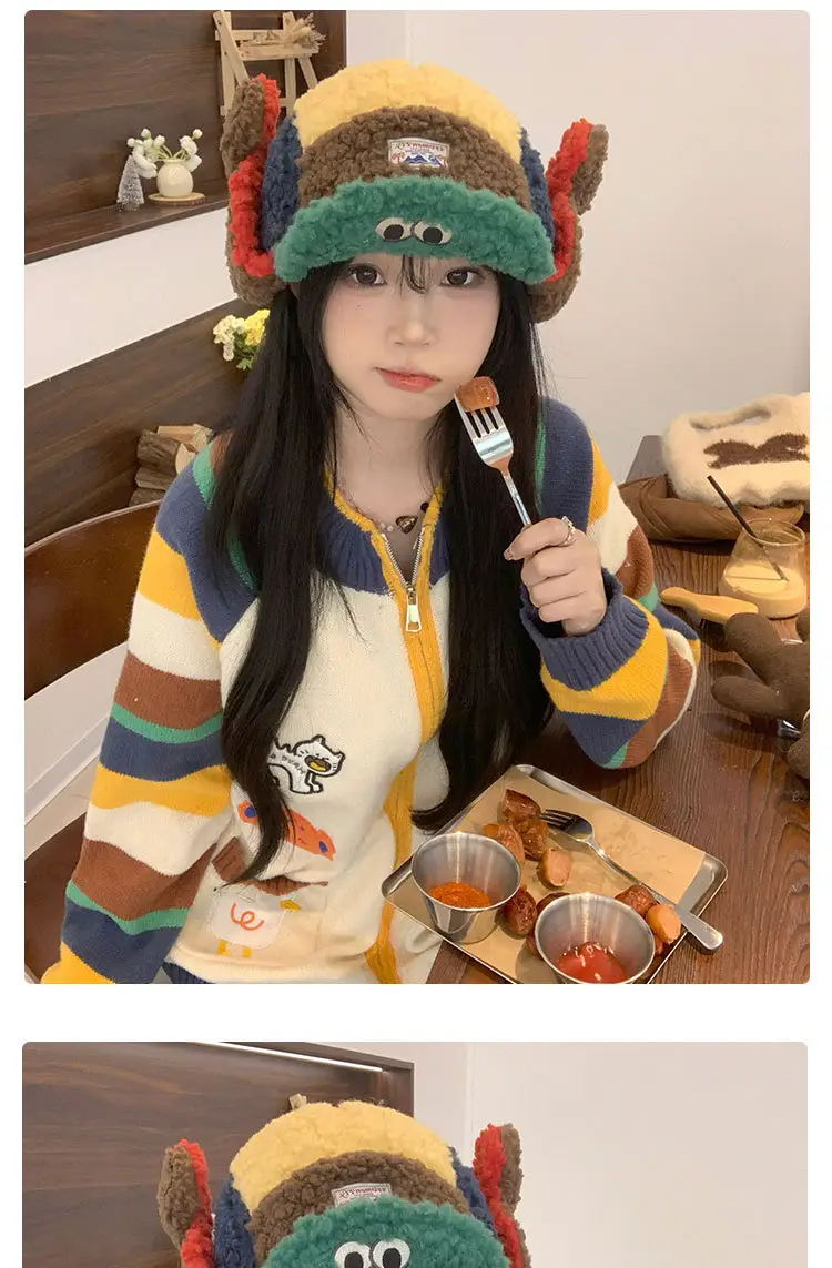 Japanese Retro Warm Baseball Cap for Women Winter Hat — feature 7