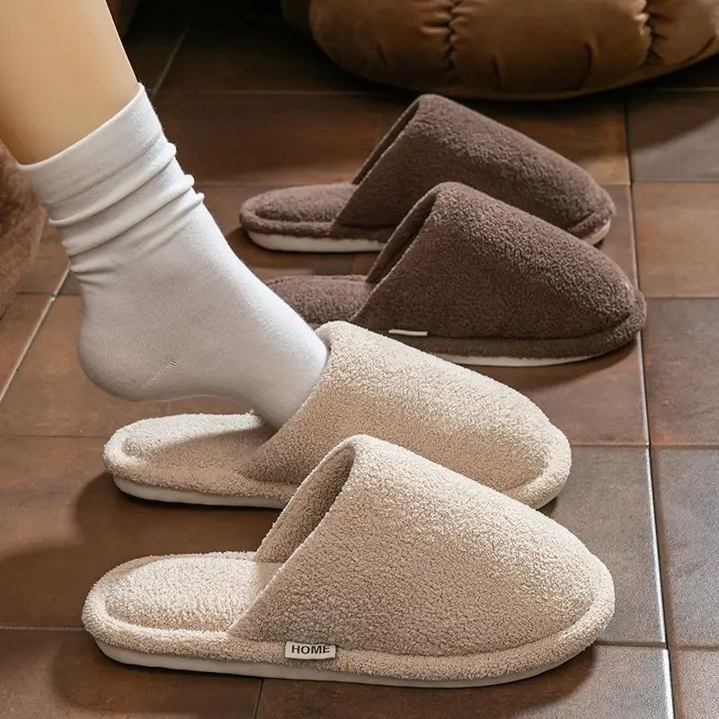 Silent Soft-Soled Cotton Slippers for Women, Suitable for Spring, Autumn, and Winter, Indoor Non-Slip Home Use, Warm Winter Plush Slippers for Men - Image 32