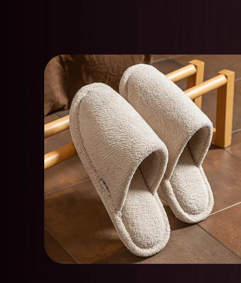 Silent Soft-Soled Cotton Slippers for Women, Suitable for Spring, Autumn, and Winter, Indoor Non-Slip Home Use, Warm Winter Plush Slippers for Men — feature 11