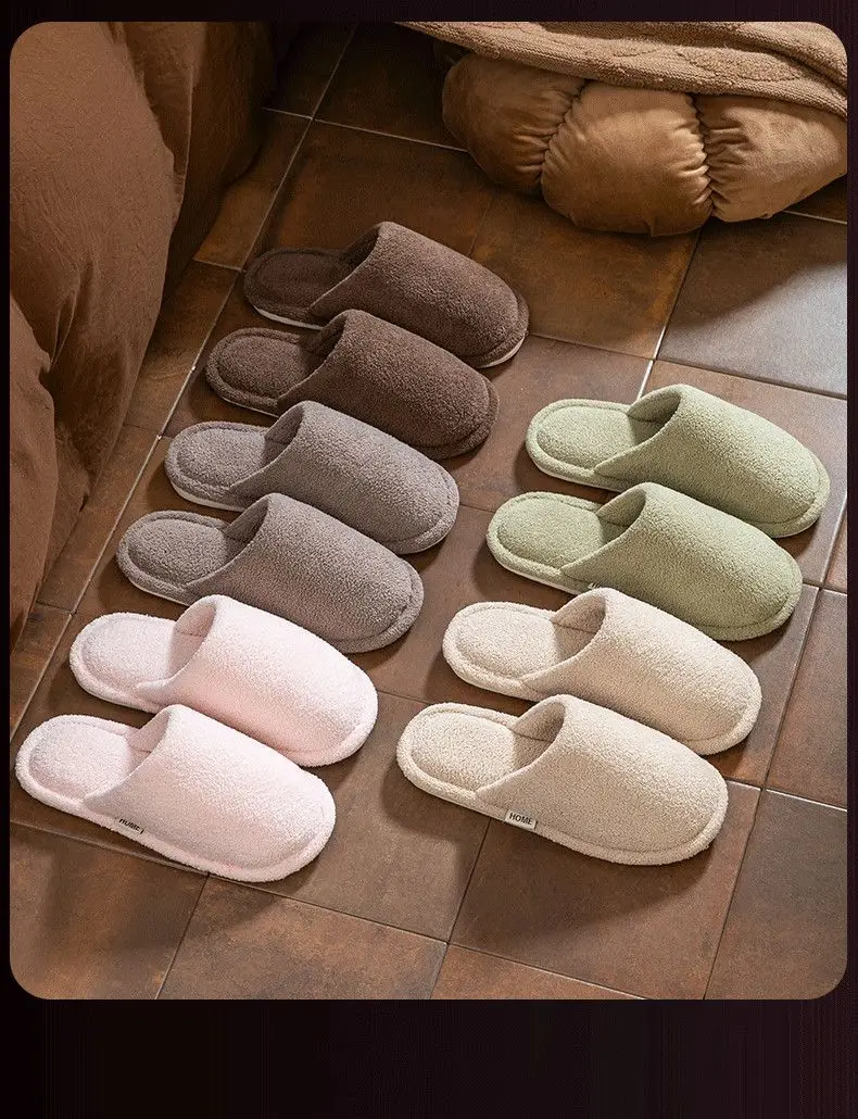 Silent Soft-Soled Cotton Slippers for Women, Suitable for Spring, Autumn, and Winter, Indoor Non-Slip Home Use, Warm Winter Plush Slippers for Men — feature 12