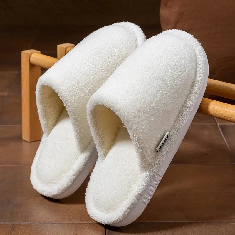 Silent Soft-Soled Cotton Slippers for Women, Suitable for Spring, Autumn, and Winter, Indoor Non-Slip Home Use, Warm Winter Plush Slippers for Men - Image 3