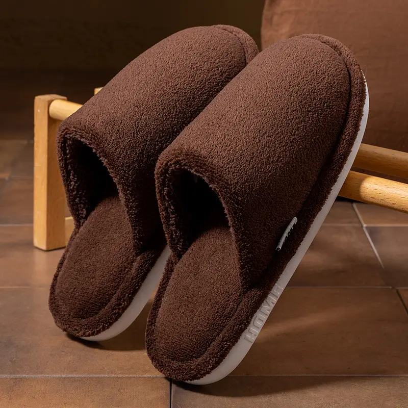 Silent Soft-Soled Cotton Slippers for Women, Suitable for Spring, Autumn, and Winter, Indoor Non-Slip Home Use, Warm Winter Plush Slippers for Men - Image 5