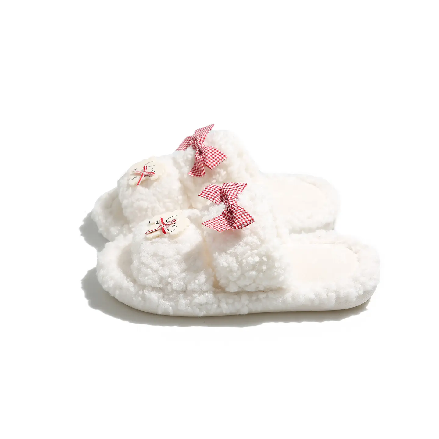 2025 Cotton Furry Slippers Cartoon Bow Warm Winter - Image 7