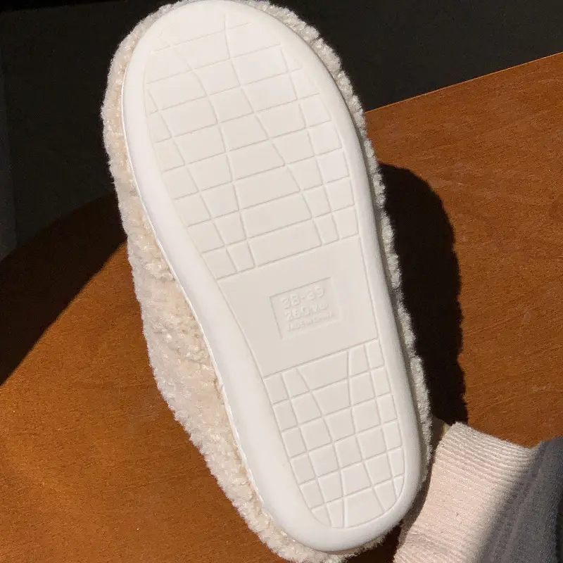 Mingsheng Cotton Slippers for Women at Home, Warm Thick Soles That Feel Like Stepping on Shit, 2025 Autumn and Winter New Furry Slippers for Men