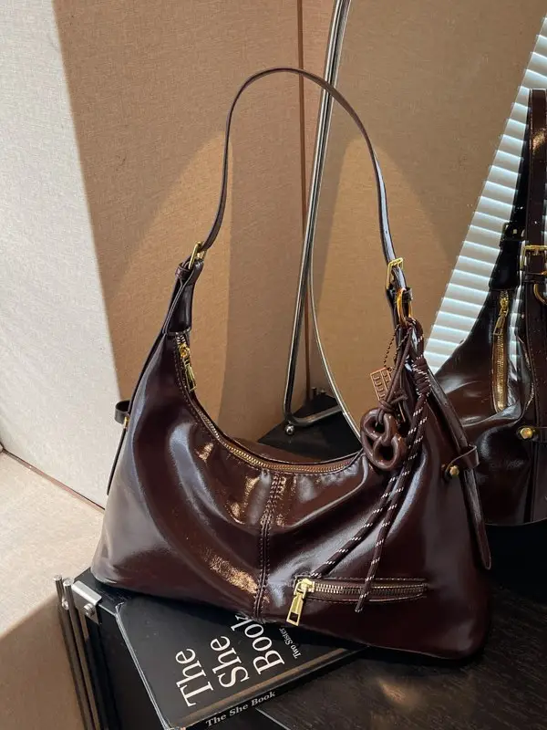 Vintage Red Leather Crossbody Bag for Women 2026
