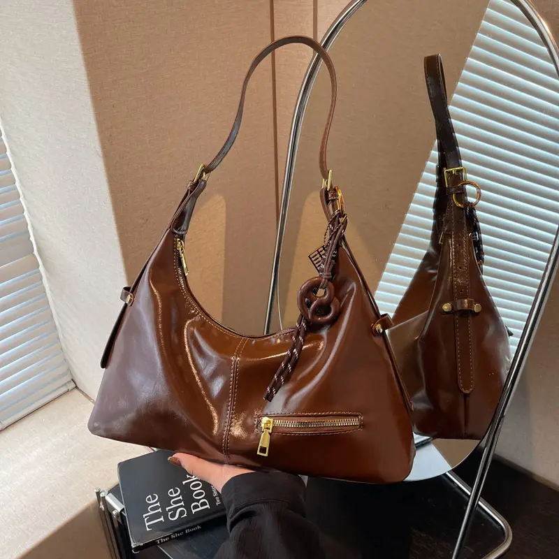 Vintage Red Leather Crossbody Bag for Women 2026