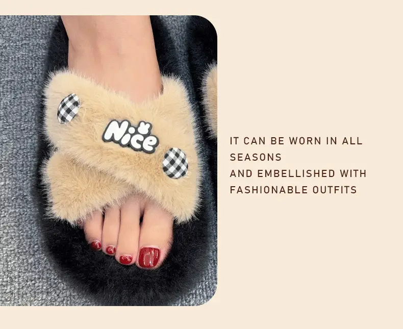 Women Furry Slippers Korean Style Autumn Winter 2025 — feature 16