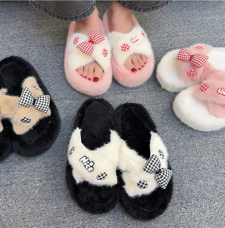 Women Furry Slippers Korean Style Autumn Winter 2025 — feature 2