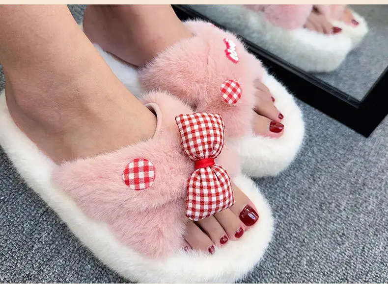 Women Furry Slippers Korean Style Autumn Winter 2025 — feature 23