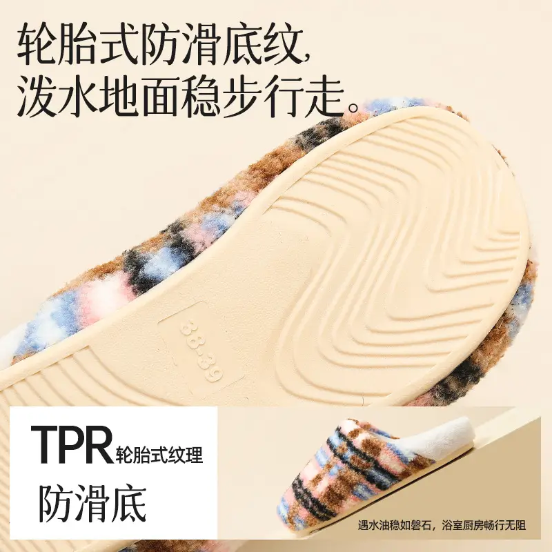 High-End Home Indoor Cotton Slippers for Women Winter Plush Warm Home Floor Soft Bottom Silent Male Couple Thick Bottom - Image 8