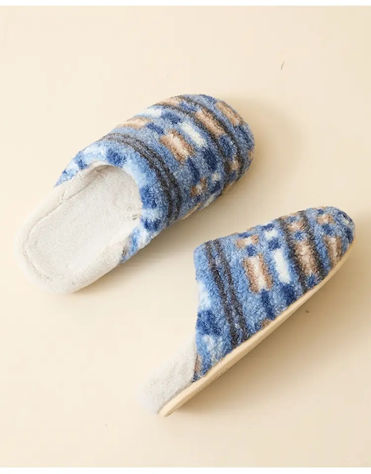 High-End Home Indoor Cotton Slippers for Women Winter Plush Warm Home Floor Soft Bottom Silent Male Couple Thick Bottom — feature 19