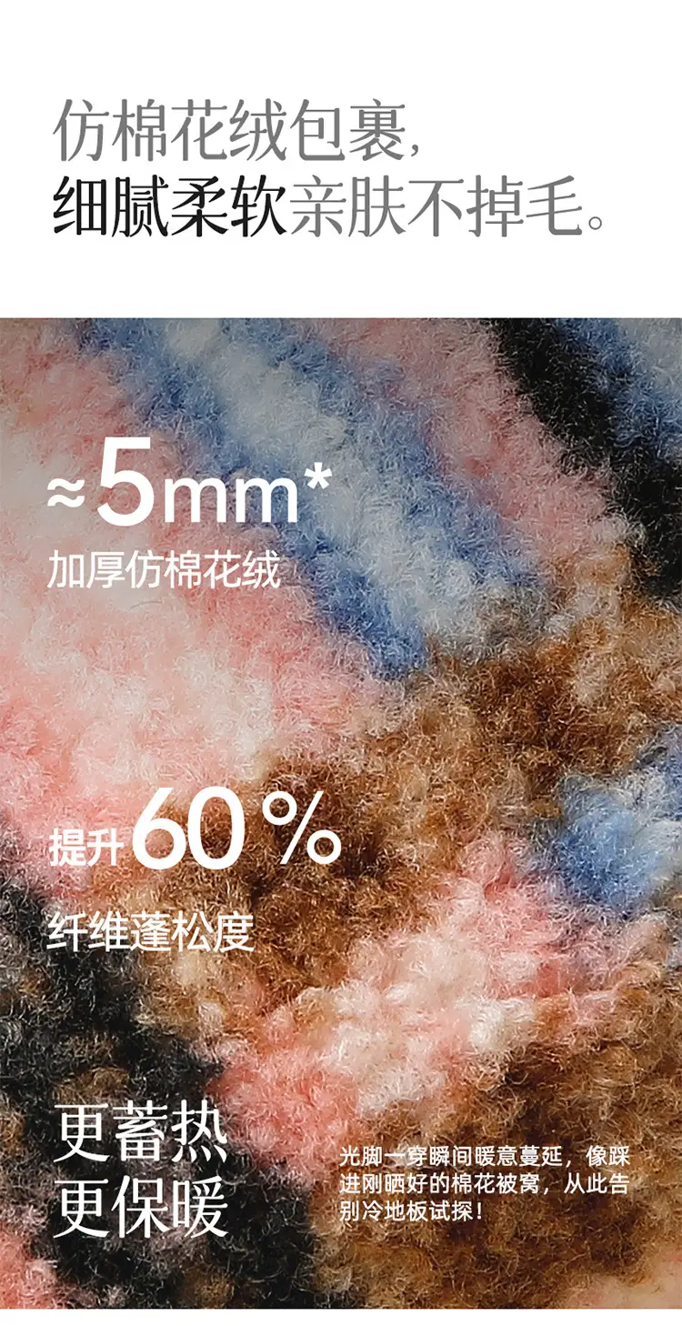 High-End Home Indoor Cotton Slippers for Women Winter Plush Warm Home Floor Soft Bottom Silent Male Couple Thick Bottom — feature 6