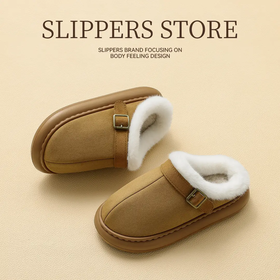 Birkenstock Cotton Slippers for Women Winter Outer Wear Non-Slip Thick Sole Home Indoor Plush Warm Women's Baotou Cotton Slippers Wholesale