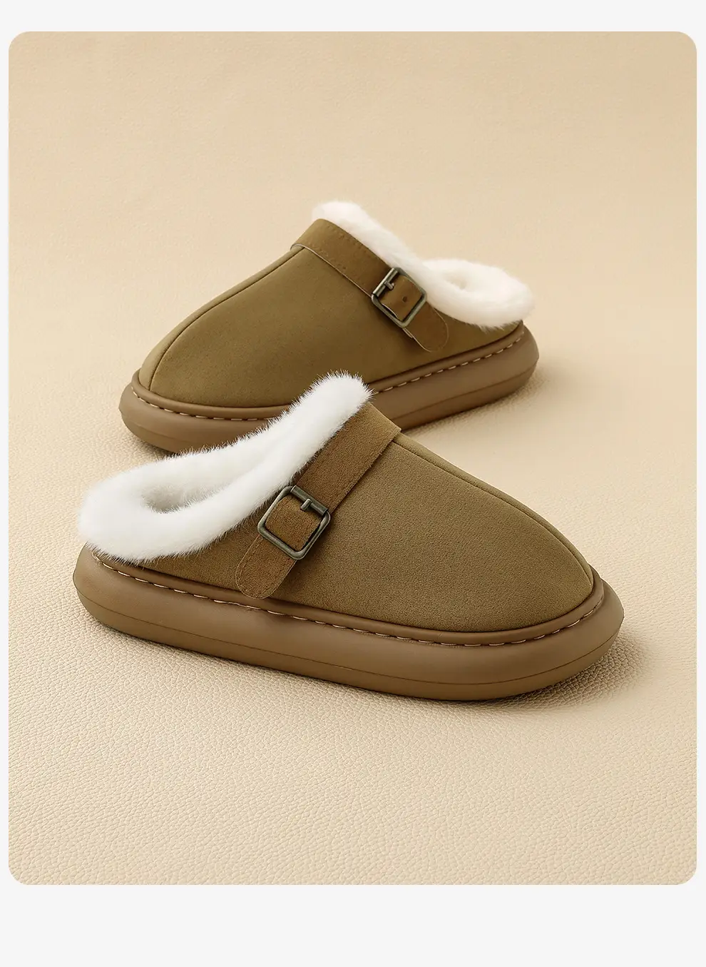 Birkenstock Cotton Slippers for Women Winter Outer Wear Non-Slip Thick Sole Home Indoor Plush Warm Women's Baotou Cotton Slippers Wholesale — feature 11