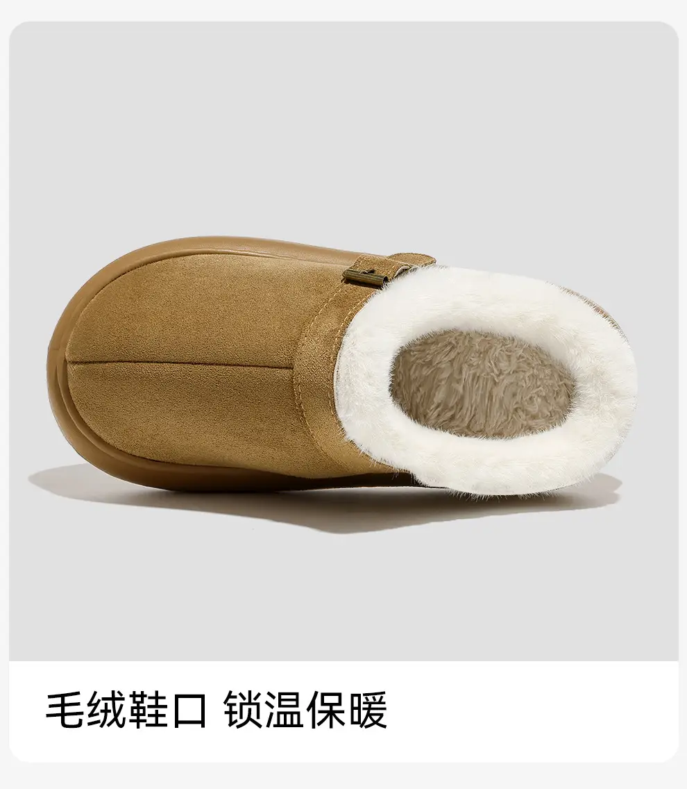 Birkenstock Cotton Slippers for Women Winter Outer Wear Non-Slip Thick Sole Home Indoor Plush Warm Women's Baotou Cotton Slippers Wholesale — feature 13