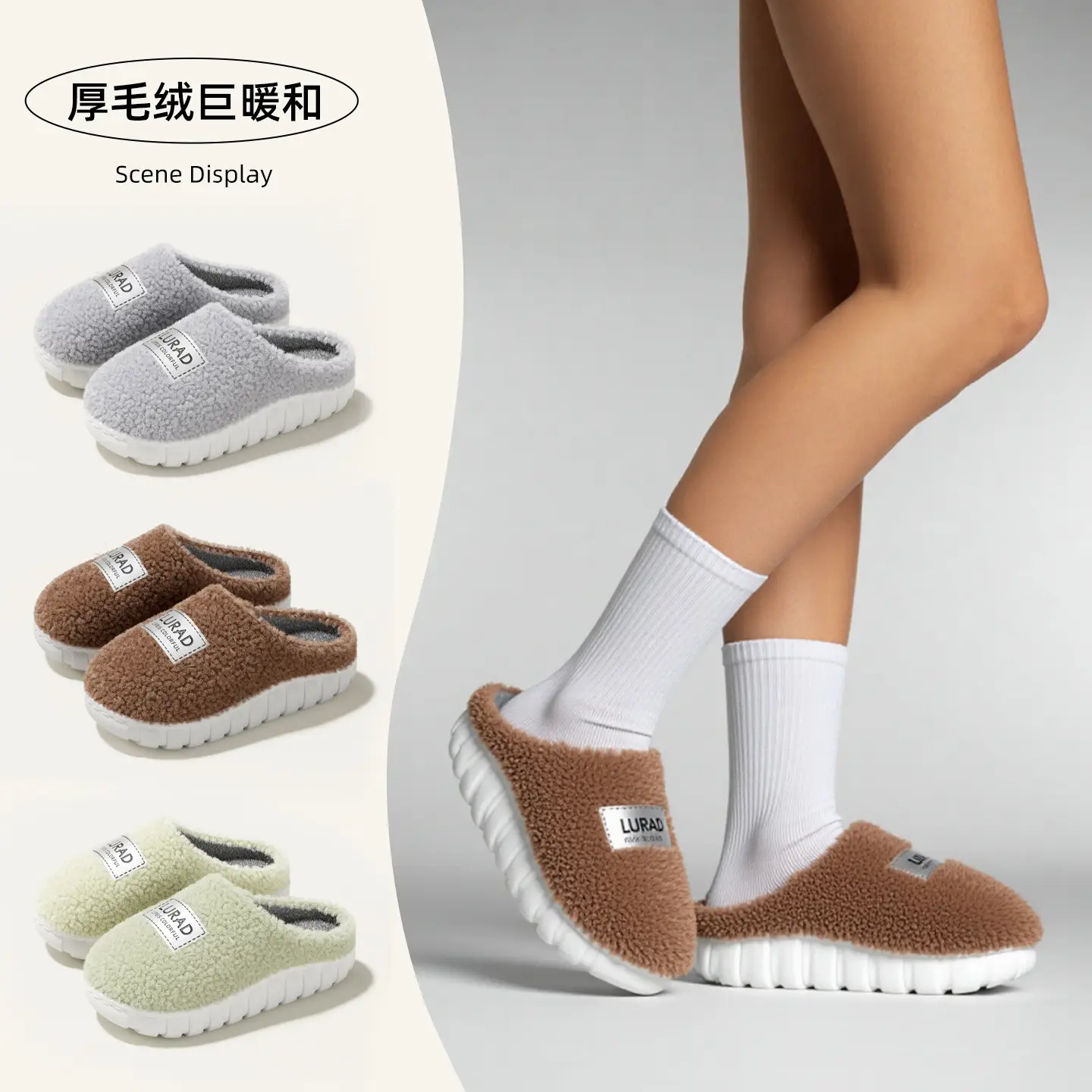 Women Cotton Plush Slippers Warm Winter 2025