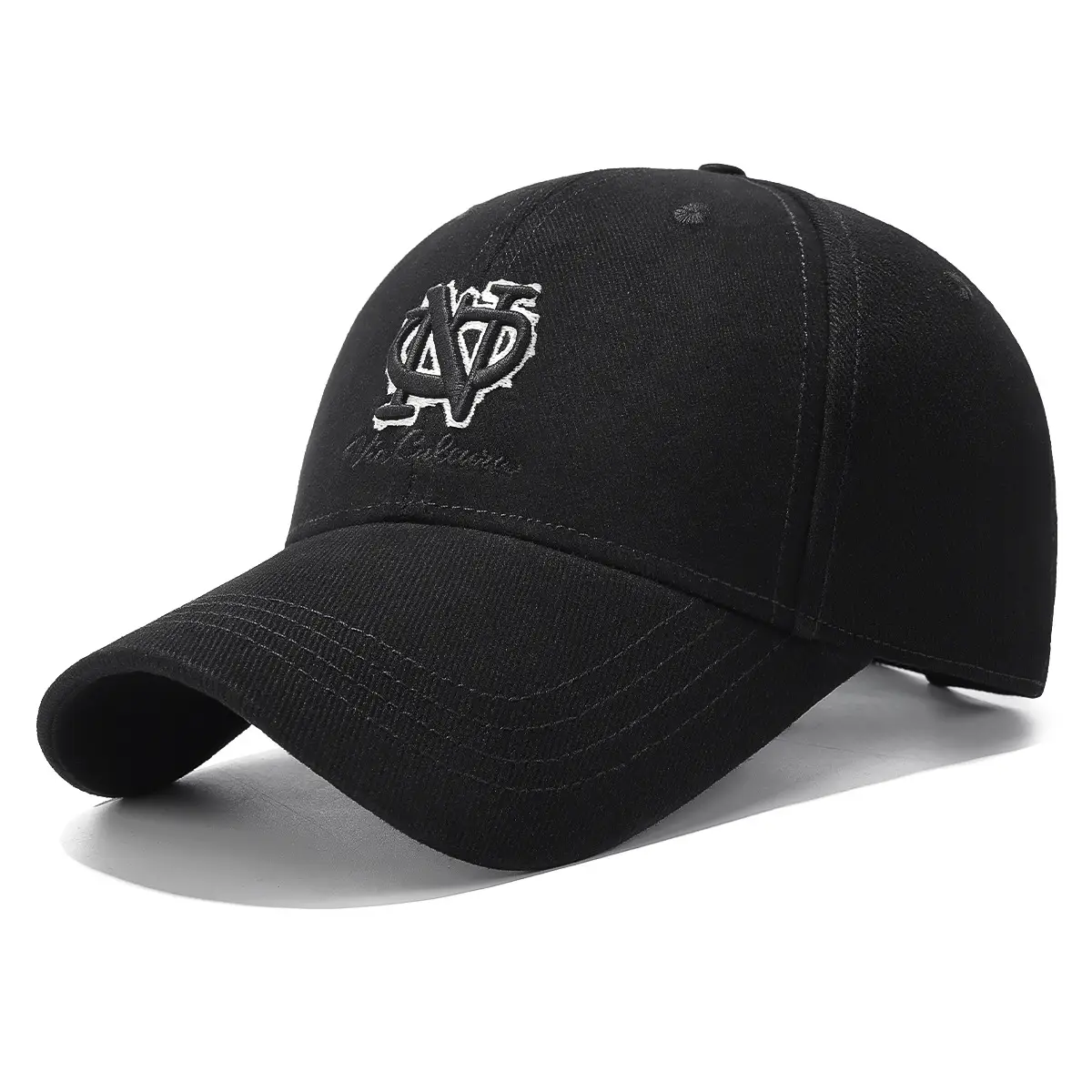 Beige Embroidered Baseball Cap with Curved Brim - Image 7