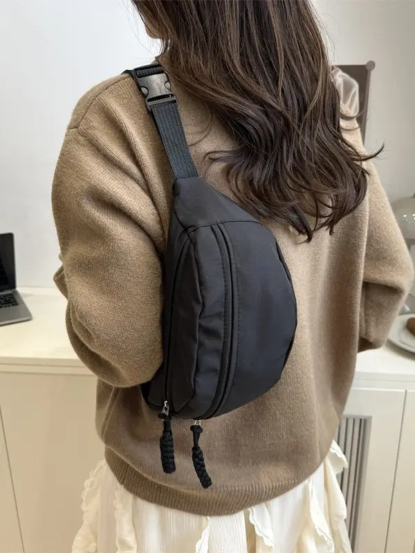 Men Japanese Style Casual Shoulder Crossbody Bag Black - Image 9