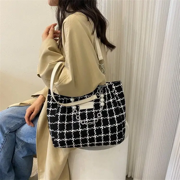 Cross-Border Plaid Women's Tote Bag - Image 5
