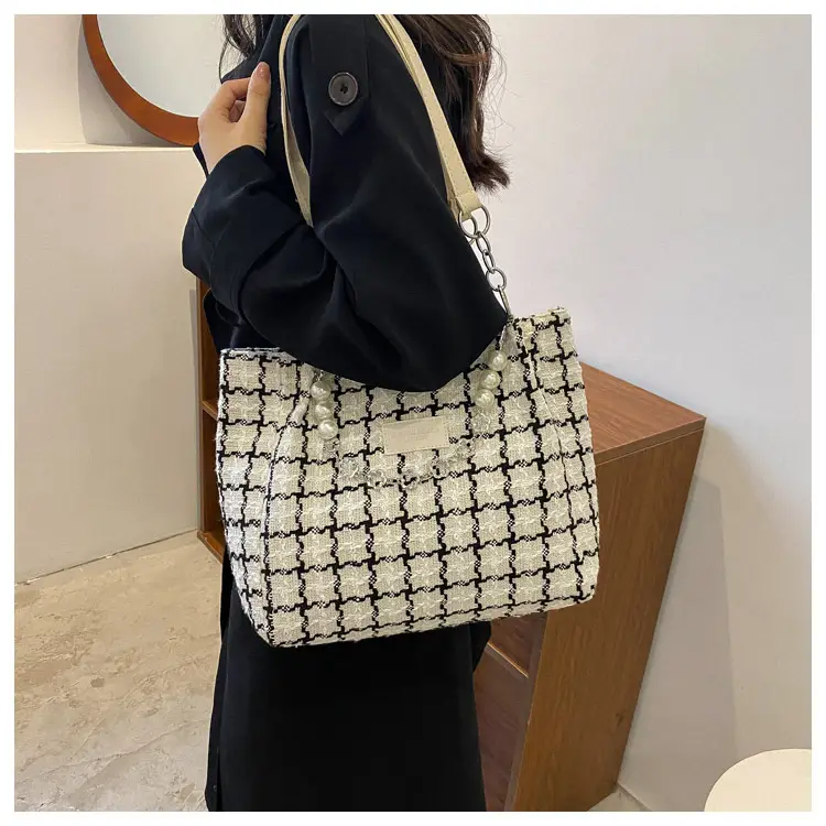 Cross-Border Plaid Women's Tote Bag — feature 10