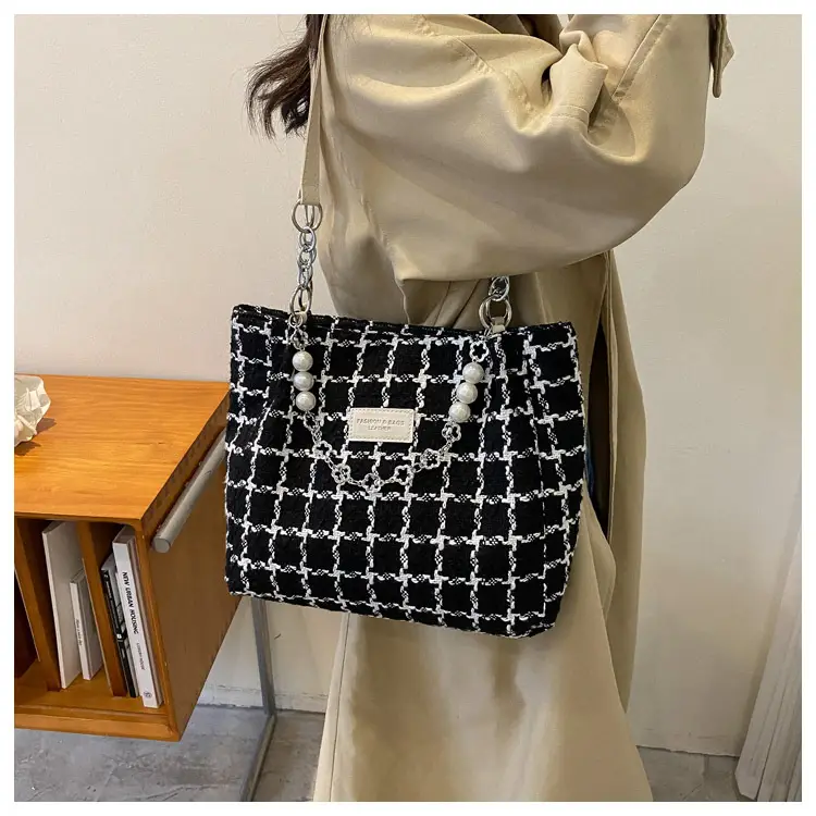 Cross-Border Plaid Women's Tote Bag — feature 11