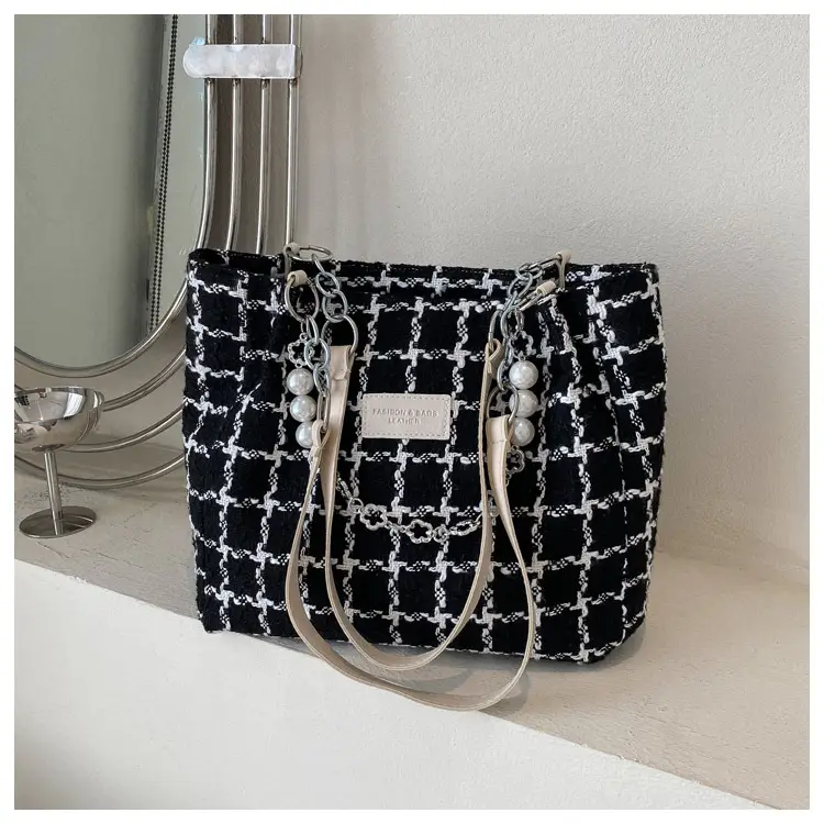 Cross-Border Plaid Women's Tote Bag — feature 12