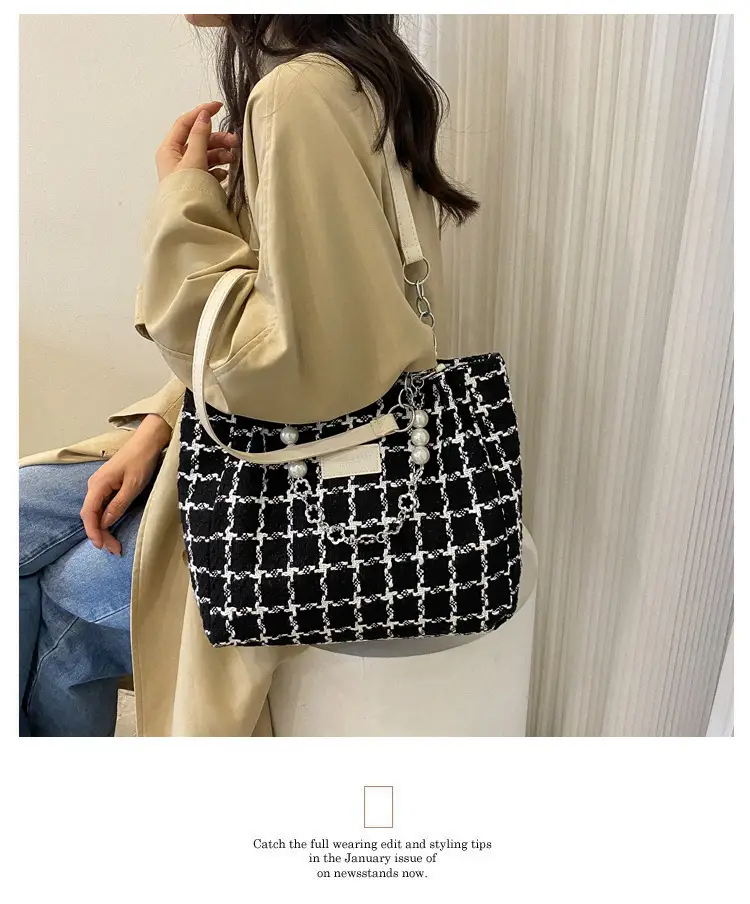 Cross-Border Plaid Women's Tote Bag — feature 5